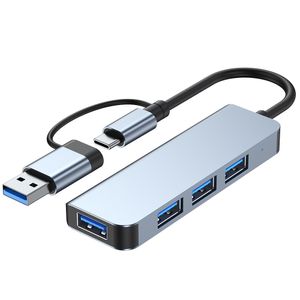 Hub USB-C/A 2 en 1, 4 ports, répartiteur USB C 5 V/3 A, adaptateur USB C vers USB pour ordinateur portable, PC, MacBook, Chromebook et autres appareils USB de type C.