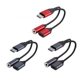 Adaptateur de prise casque 2 en 1 USB C vers 3,5 mm Type C Charge Audio Adaptateur pour écouteurs Aux Câble de charge pour Samsung S23 Apple Ipad Iphone 15 Pro Max