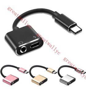 2 en 1 USB Type C à 3,5 mm Adaptateur de prise d'écouteurs pour letv Xiaomi Aux O Cable Chargeur Chargeur USB-C Converter4559525