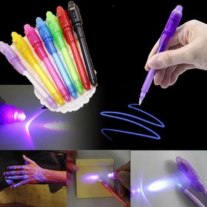 2 in 1 UV Light Magic Invisible Pen Creative Multi Function Pens Plastic Highlighter Marker-Pen School Office-Pens T9I002467
