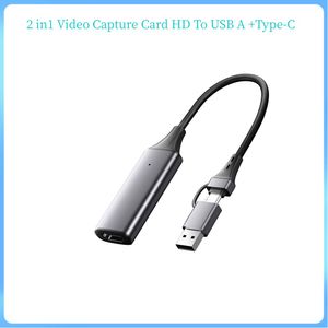 Carte d'acquisition vidéo 2 en 1, Compatible HDMI vers USB A, enregistreur Audio-vidéo de Type C pour jeu sur PC, diffusion en direct en Streaming