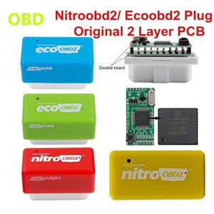 2 capas PCB ECO OBD2 herramientas Chip NITROOBD2 caja de sintonización ECO Nitro enchufe Original gasolina diésel más par de potencia ahorrar combustible