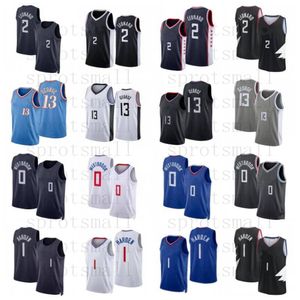 2 Kawhi Leonard 13 Paul George Camisetas de baloncesto para hombre 0 Westbrook Harden City Azul Negro Blanco Gris Camisa sin mangas S-XXL