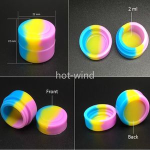 2 Ml Silicone Anti-stick Container Dab Jar Pour Concentrate Wax Oil Silicone Container 100 Pcs / lot EE