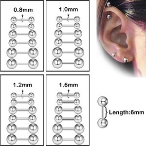 2 o 5 o 10 unids/pack de acero inoxidable oreja tragus cartílago Piercing hélice lóbulo de la oreja Stud pendientes para mujer joyería tendencia nueva bola 5mm