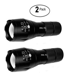 2 paquete Linterna táctica Torch Modos Militar de Grado 5 T6 3000 Luminaciones de mano Tacticales LED tácticas para acampar BIK298H5154175