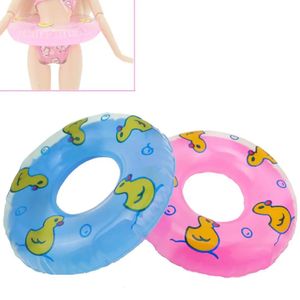 2 PCS Doll LifeBuoy Float Swim Ring Pool Pool accessoires pour Barbie Dollhouse Blue Blue Duck Baby Girl DIY House Toys 240403