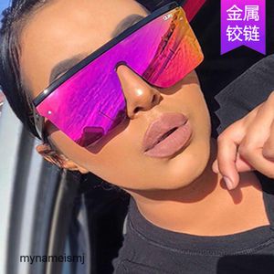 2 pcs Designer de luxe de mode Lunettes de soleil violettes tendance grand cadre lunettes de soleil une pièce 2020 nouvelles femmes Street Photo lunettes de soleil de conduite
