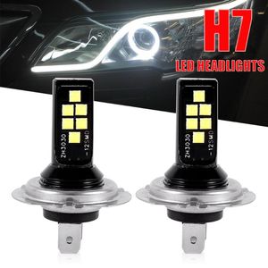 2 PCS H7 LED Car Anti-fog Light Bulb 12W 6000K 1200LM Headlight Bulbs 12SMD 3030 Led Motorcycle Signal Lamp Car Accessories