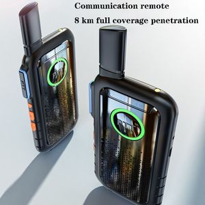 Paquete de 2 uds., sitio de construcción de hotel, mini walkie talkie civil ultrafino inalámbrico de mano para exteriores de alta potencia, mini walkie talkie de 5km y 10km