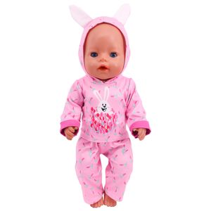 2 pcs / set = chemises + pantalon accessoires de vêtements pour poupée pour bébé né 43 cm d'articles 18 pouces American Doll Girl's Toys Our Generation