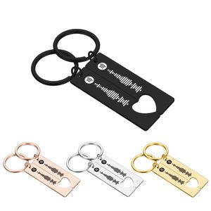 Personalized Spotify Code Keychain, Engraved Song Keychain Music Keyring, Scannable Spotify Birthday Jewelry Gift for Friends
