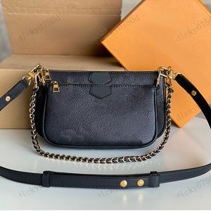 Sac pochette de créateur en 2 pièces noir Lousis vouton sac à main en relief sac en cuir multi-pochette sac de messager Femmes Luxurys sacs à main