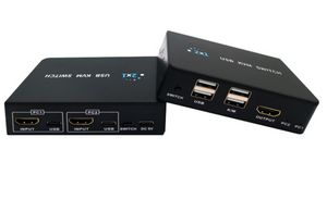 2 Port HDMI KVM Switch 2 in 1 out 4K 30Hz HDMI USB Switcher 2x1 KVM Switch for 2 PC Sharing Keyboard Mouse Monitor for PC Laptop