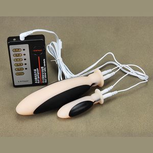 2 Taille Silicone Plug Anal Électro Choc Butt Plug Gros Gode Sex Toys Pour Hommes Stimulation Électrique De La Prostate Femme Massage Vaginal Y18110801