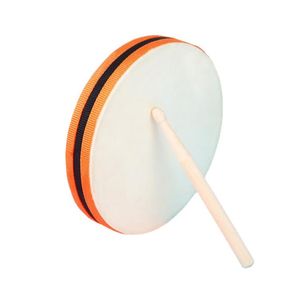 20 * 20 CM Tambor de mano de madera de doble cabeza con palo de percusión Instrumento de juguete educativo musical para KTV Party Kids SN4485