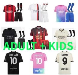 KOCHE PULISIC RAFA LEAO Soccer Jerseys AC 2023 2024 MILANS REIJNDERS LOFTUS-CHEEK Maignan GIROUD Chemises de football THEO Adulte Hommes Enfants Kit ensembles 23 24 quatrième uniformes