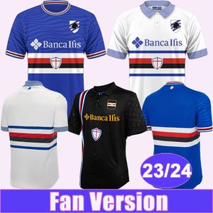 23 24 Sampdoria Mens Soccer Jerseys COLLEY BERESZYNSKI QUAGLIARELLA GABBIADINI Home Away 3ème Chemises de football à manches courtes Uniformes