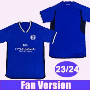 23 24 Schalke 04 Jerseys de fútbol para hombre Terodde Zalazar Schwolow Skarke Camisas de fútbol Azul Inicio Uniformes de manga corta