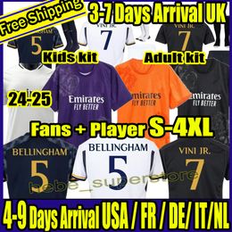 23 24 25 Fans Versión de jugador Jerseys Vini Jr Bellingham Real Madrids Camavinfinga Tchouameni Valverde Asensio Modric 22 23 Camisa de fútbol Kits para niños 2023 2024