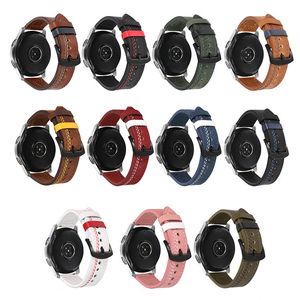 Bracelet en cuir 20 22mm pour garmin venu 2 plus SQ pour Samsung galaxy watch 3 41mm 45mm Active2 Gear S3 Bracelet pour Huawei Watch 3/GT 2 Pro AMAZFIT Bracelet de montre
