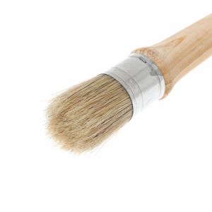 20/25/30 mm redondo de pintura larga de tiza cera cerebro de cerdas naturales mango de madera pintura muebles de muebles