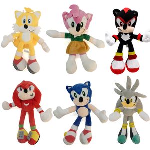 Peluches Super Sonic 20-28cm, six animaux en peluche de dessin animé hérisson