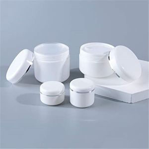 20/30/50/100/150/200/250g Contenedores rellenables de plástico blanco con tapa Frascos cosméticos recargables vacíos Botella contenedor de almacenamiento