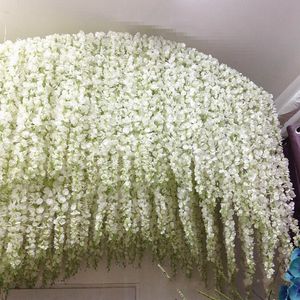 20 colores elegante flor artificial flores de glicinia vid 34 cm jardín de la casa colgante de pared diy centro de mesa de ratán fiesta de navidad decoración de la boda telón de fondo