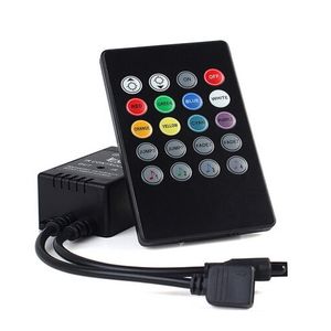 Controlador de música led de 20 teclas, controlador rgb inalámbrico con control remoto IR, CC de 12V-24V para tira LED RGB 5050 smd 3528