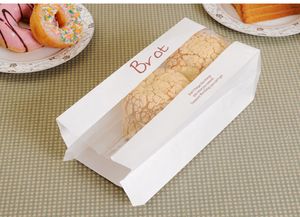20 PCS Kraft Bolsa Ventana Papel Donut Food Bread Paper Papel Packaging Porta Take Toast Diy Bakery Bakery Pan Bolsa