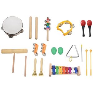 20 PCS Toddler Baby Musical Instruments Set Percussion Toy Fun Toddlers Toys Wooden Xylophone Glockenspiel Rhythm Band S 231221