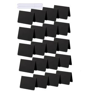 Mini tableau noir en forme de A, 20 pièces, étiquettes de Buffet, tableaux noirs effaçables en PVC avec marqueurs à craie blanche, 240227