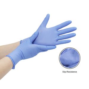 20 pièces gants en nitrile jetables bleu glace sans poudre pour la fabrication industrielle légère écran tactile automobile