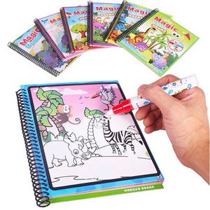 20 estilo mágico agua dibujo libro colorear Doodle pluma tablero de pintura para niños juguetes 5 uds venta al por mayor regalo de cumpleaños