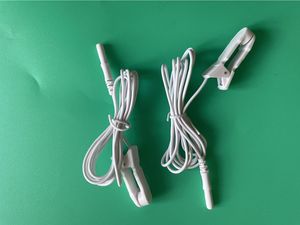 20 unidades de electrodos de abrazadera de clip de oreja más largos blancos a masajeador femenino de 2mm para unidad de TENS de electroterapia Healy ESTIM EMS salud belleza