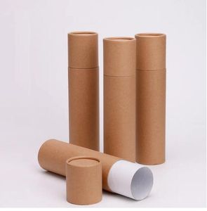 200/250 gramme grand papier Kraft carton bidon cylindre pot rond bouteille emballage cadeau boîte carton Tube en gros