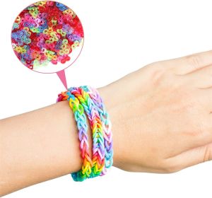 200 / 600pcs Bands de médailles d'élastique élastiques Colliers tissés bracelets pour enfants diy girls fête jouet toy cadeau bijoux de bijoux