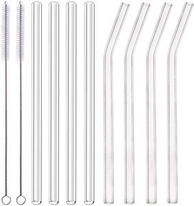 200*8mm Clear Glass Straws for Smoothies Cocktails Drinking Straws Healthy Reusable Eco Friendly Straws Drinkware Accessory