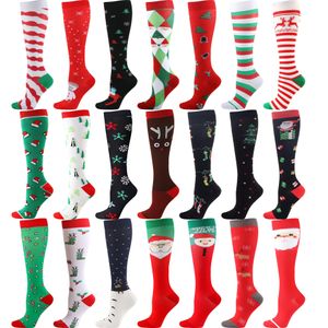 200 par/lote calcetines deportivos de compresión navideños para hombres y mujeres calcetín de nailon para correr senderismo vuelo viajes circulación atletismo calcetines