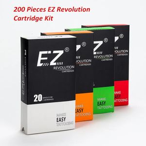 200 Stück verschiedene EZ Revolution Patronennadel-Kit Liner Shader RL/RS/M1/RM gemischte Größen für Rotary Tattoo Pen Maschinengriffe 240102