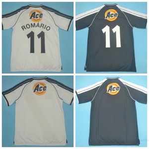 2000 2001 Fútbol Vintage 11 ROMARIO Retro Jersey DEDE LUIZAO PAULO MIRANDA JUNINHO DONIZETE PARTIDO GASTADO Kits de camiseta de fútbol blanco y negro D-J-M