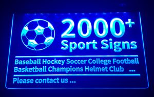 2000+ Soprt Signes Lumière Signe Baseball Hockey Football Basketball Casque CLub 3D LED Dropshipping En Gros