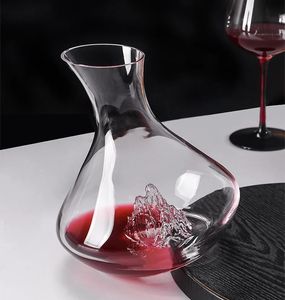 2000 ml Crystal Glass Iceberg Wine Decanter Decorative Micro Landscape Red Aerator Bordeaux Carafe Pub Party Supplies 240419