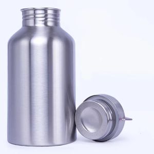 2000 ml en acier inoxydable bouteille d'eau potable cyclisme de la randonnée en argent extérieur de voyage en plein air bouteille de boisson sportive portable 240416