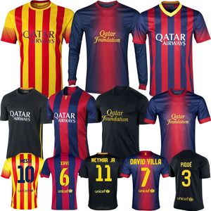 2012 2013 2014 Xavi Alexis Neymar Jr Retro Soccer Jerseys 12 13 14 15 INIESTA Home David Villa Messi Dani Alves Puyol Vintage Football Shirt Jerseys