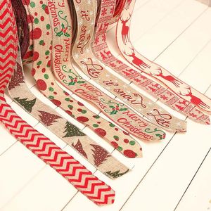 Linge de chrys-cadeau de Noël de 200cm Décorations de décorations Rubans Impression Grosgrain DIY Ruban de dentelle pour Noël WLL380