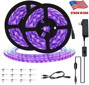 200m 40 rolos de luz de tira led 2835 smd 300led 5m rolo 10m fita led roxo uv ultra violeta 395-405nm estoque nos eua