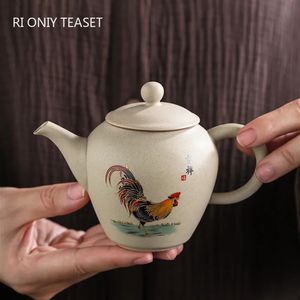 200 ml chinois antique poterie théières en céramique peint à la main coq théière ménage bouilloire voyage portable service à thé accessoires 231225