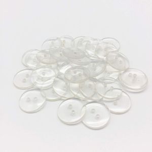 200 pièces 18mm boutons en résine transparente transparente avec 2 trous ronds accessoires de couture pour bébé douche artisanat Scrapbooking